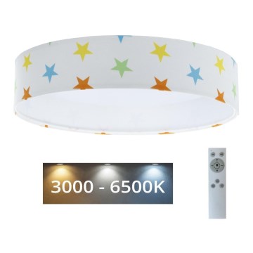 LED Dimmelhető mennyezeti lámpa SMART GALAXY KIDS LED/24W/230V 3000-6500K csillagok színes + távirányító