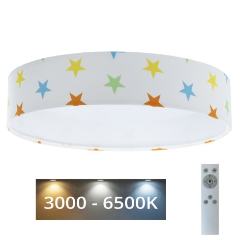 LED Dimmelhető mennyezeti lámpa SMART GALAXY KIDS LED/24W/230V 3000-6500K csillagok színes + távirányító