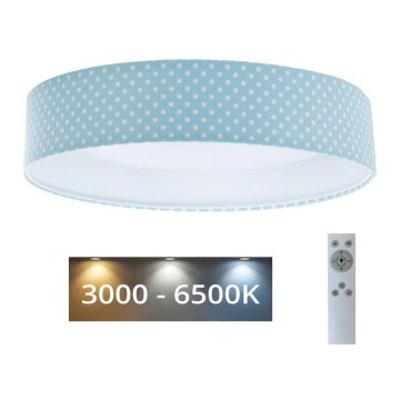 LED Dimmelhető mennyezeti lámpa SMART GALAXY KIDS LED/24W/230V 3000-6500K  pontok türkiz/fehér + távirányító