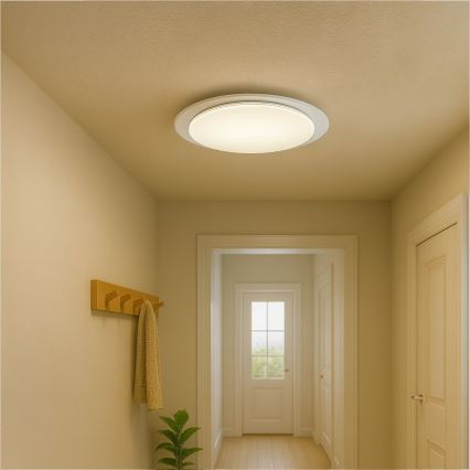 SONIC LED dimmelhető mennyezeti lámpa, 24W/230V, 3000-6000K, Ø 40 cm, fehér — távirányítóval