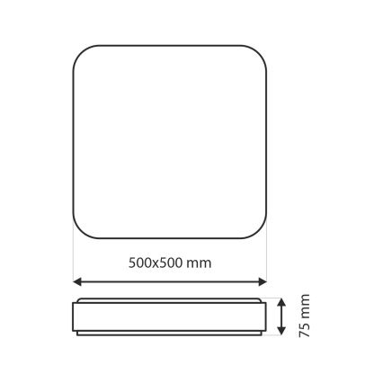 LED Dimmelhető mennyezeti lámpa UNA LED/60W/230V 2700-6500K 50x50 cm + távirányítás