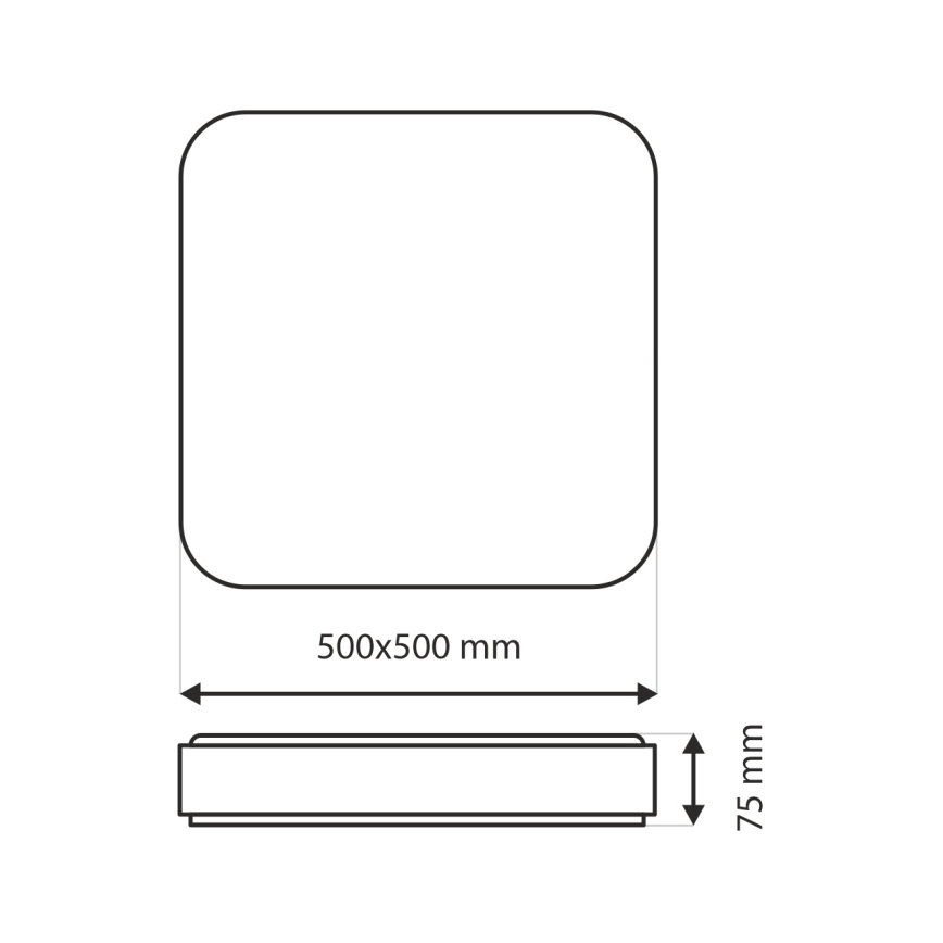 LED Dimmelhető mennyezeti lámpa UNA LED/60W/230V 2700-6500K 50x50 cm + távirányítás