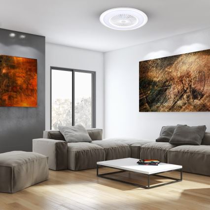 LED Dimmelhető mennyezeti lámpa venilátorral ZONDA LED/48W/230V 3000-6000K fehér + távirányító