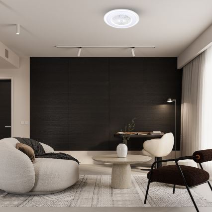 LED Dimmelhető mennyezeti lámpa venilátorral ZONDA LED/48W/230V 3000-6000K fehér + távirányító