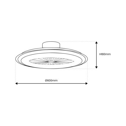 LED Dimmelhető mennyezeti lámpa venilátorral ZONDA LED/48W/230V 3000-6000K fehér + távirányító