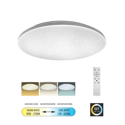 LED Dimmelhető mennyezeti lámpa VENTA LED/36W/230V 2700-6500K átm. 48 cm + távirányítás