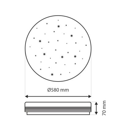 LED Dimmelhető mennyezeti lámpa VENTA LED/60W/230V 2700-6500K átm. 58 cm + távirányítás