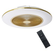 LED Dimmelhető mennyezeti lámpa ventilátorral ARIA LED/38W/230V 3000-6000K arany + távirányító