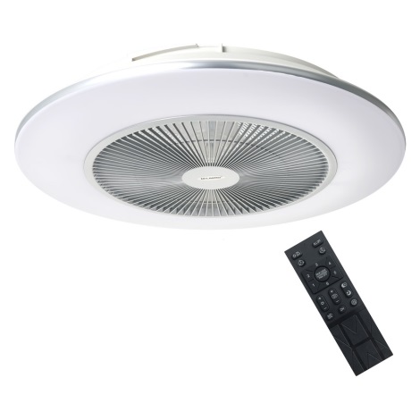 LED Dimmelhető mennyezeti lámpa ventilátorral ARIA LED/38W/230V 3000-6000K ezüst + távirányító