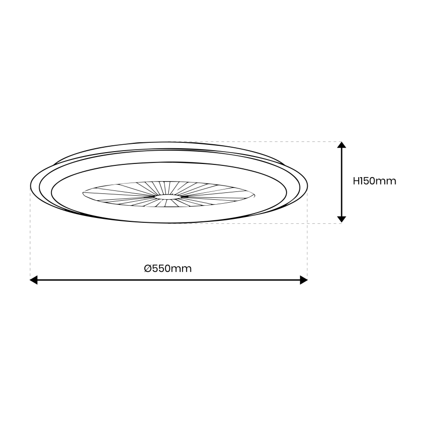 LED Dimmelhető mennyezeti lámpa ventilátorral ARIA LED/38W/230V 3000-6000K ezüst + távirányító