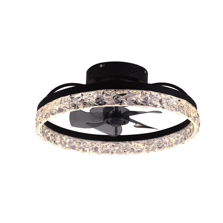 LED Dimmelhető mennyezeti lámpa ventilátorral LED/35W/230V 3000-6500K fekete + távirányítás