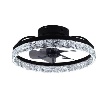 LED Dimmelhető mennyezeti lámpa ventilátorral LED/35W/230V 3000-6500K fekete + távirányítás