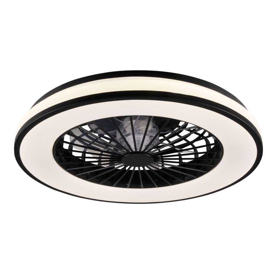 LED Dimmelhető mennyezeti lámpa ventilátorral LED/48W/230V 3000-6500K fekete + távirányítás