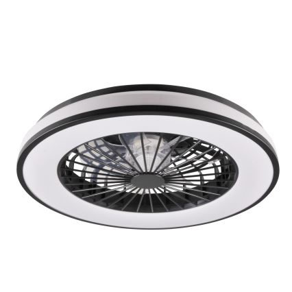 LED Dimmelhető mennyezeti lámpa ventilátorral LED/48W/230V 3000-6500K fekete + távirányítás