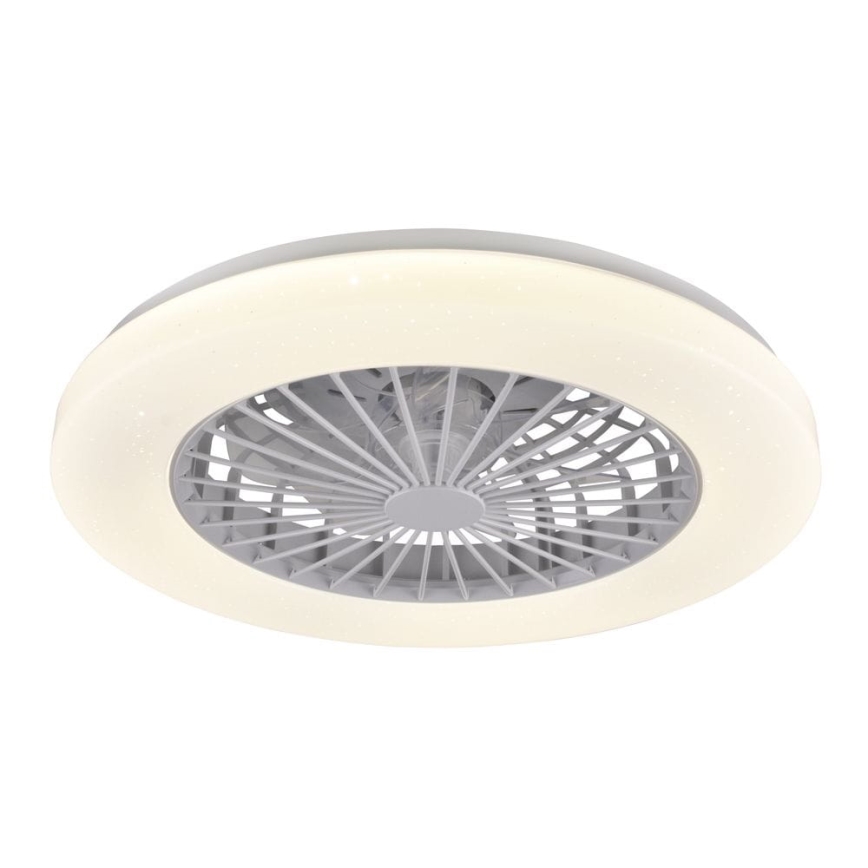 LED Dimmelhető mennyezeti lámpa ventilátorral LIBYA LED/48W/230V 3000-6500K fehér + távirányítás