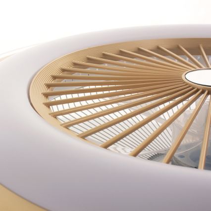 LED Dimmelhető mennyezeti lámpa ventilátorral ZEPHYR LED/48W/230V 3000-6000K arany + távirányítás