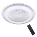 LED Dimmelhető mennyezeti lámpa ventilátorral ZONDA LED/48W/230V 3000-6000K ezüst + távirányító