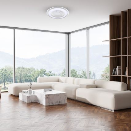 LED Dimmelhető mennyezeti lámpa ventilátorral ZONDA LED/48W/230V 3000-6000K ezüst + távirányító