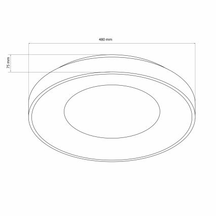 LED Dimmelhető fürdőszobai lámpa WITOLD LED/72W/230V átm. 48 cm 3000-6000K IP44 + távirányítás