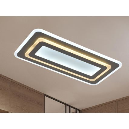 LED Fényerőszabályozható mennyezeti lámpatest LED/85W/230V 3000-6500K szürke + távirányító
