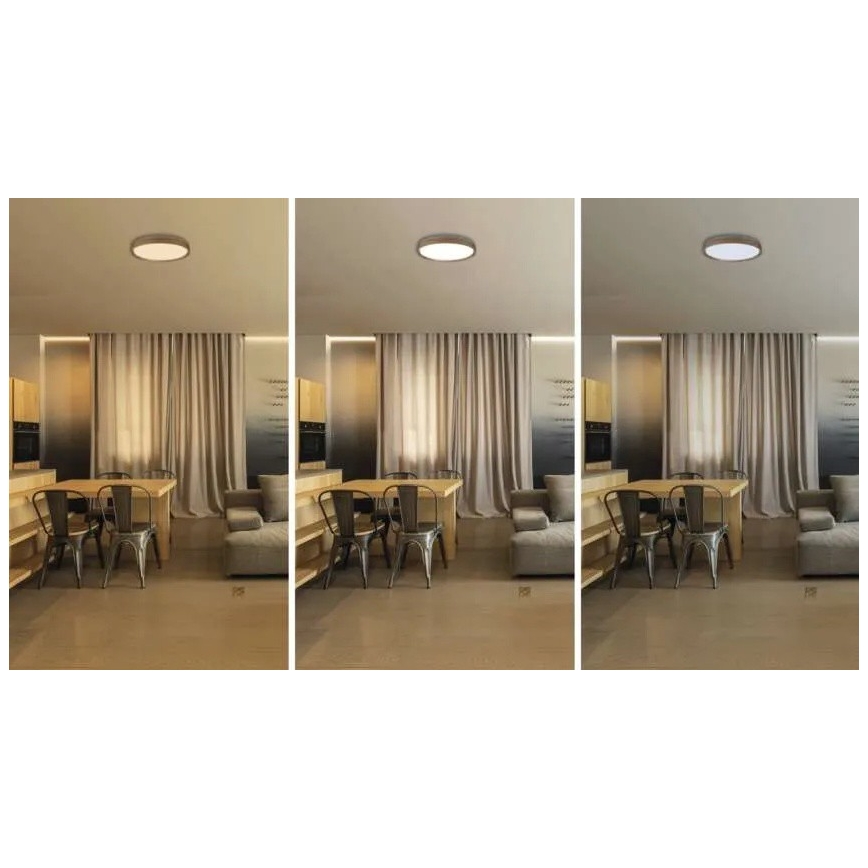 LED dimmelhető mennyezeti lámpa ILVI LED/30W/230V 2700-6500K Ø 40 cm fa dekor + távirányító