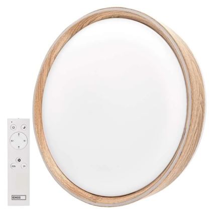 LED dimmelhető mennyezeti lámpa ILVI LED/30W/230V 2700-6500K Ø 40 cm fa dekor + távirányító