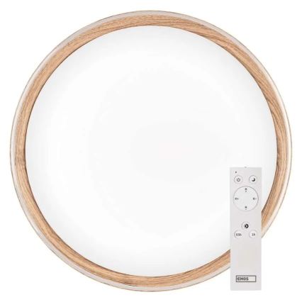 LED dimmelhető mennyezeti lámpa ILVI LED/30W/230V 2700-6500K Ø 40 cm fa dekor + távirányító