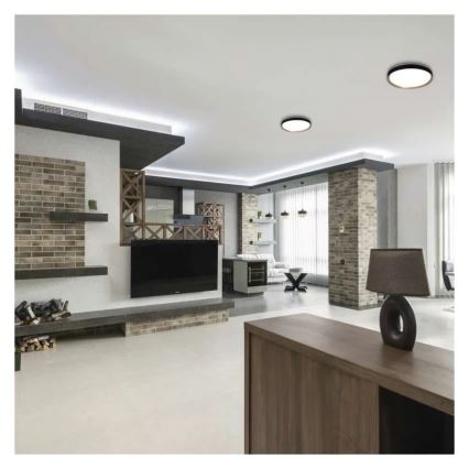 LED dimmelhető mennyezeti lámpa ILVI LED/30W/230V 2700-6500K átm. 40 cm fekete/bézs + távirányító