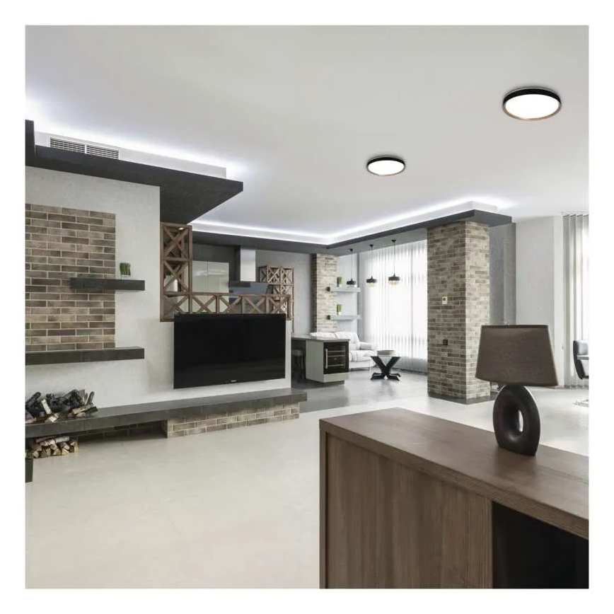 LED dimmelhető mennyezeti lámpa ILVI LED/30W/230V 2700-6500K átm. 40 cm fekete/bézs + távirányító