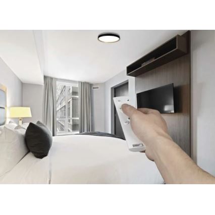 LED dimmelhető mennyezeti lámpa ILVI LED/30W/230V 2700-6500K átm. 40 cm fekete/bézs + távirányító