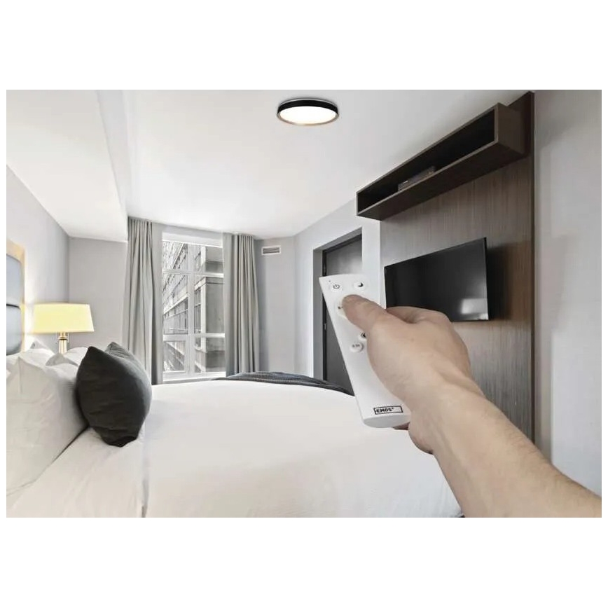 LED dimmelhető mennyezeti lámpa ILVI LED/30W/230V 2700-6500K átm. 40 cm fekete/bézs + távirányító