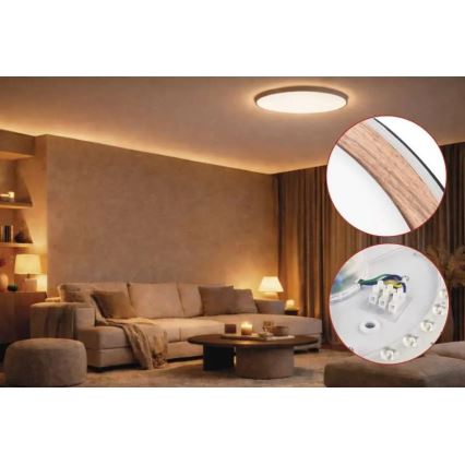 LED dimmelhető mennyezeti lámpa ILVI LED/30W/230V 2700-6500K átm. 40 cm fekete/bézs + távirányító