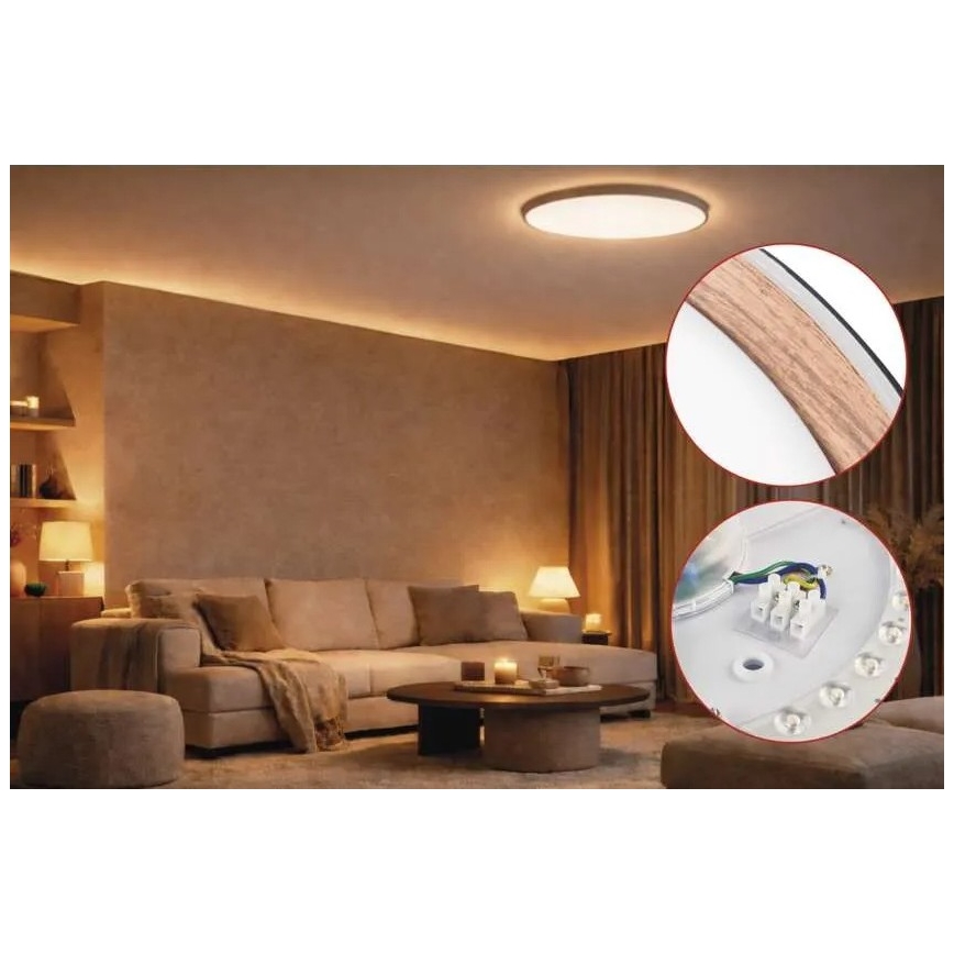 LED dimmelhető mennyezeti lámpa ILVI LED/30W/230V 2700-6500K átm. 40 cm fekete/bézs + távirányító