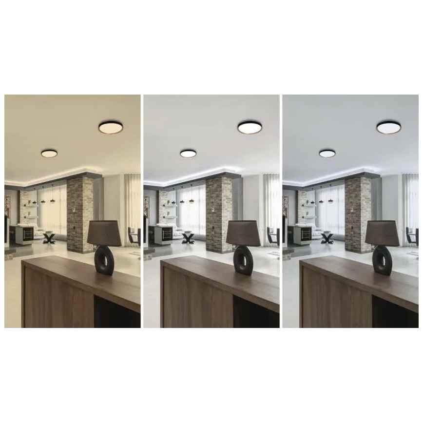 LED dimmelhető mennyezeti lámpa ILVI LED/30W/230V 2700-6500K átm. 40 cm fekete/bézs + távirányító