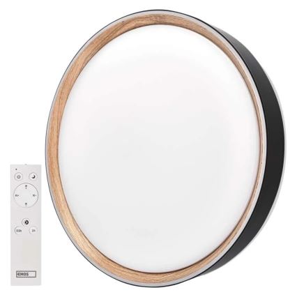 LED dimmelhető mennyezeti lámpa ILVI LED/30W/230V 2700-6500K átm. 40 cm fekete/bézs + távirányító