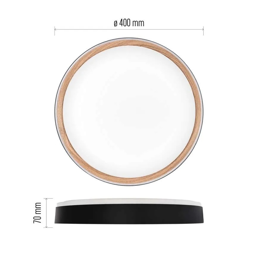 LED dimmelhető mennyezeti lámpa ILVI LED/30W/230V 2700-6500K átm. 40 cm fekete/bézs + távirányító