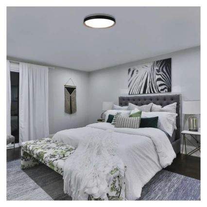Dimmelhető mennyezeti lámpatest ILVI LED/45W/230V 2700–6500K, átmérő 50 cm, fekete/bézs + távirányító