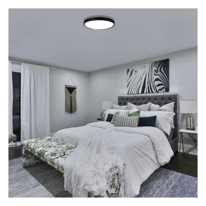 Dimmelhető mennyezeti lámpatest ILVI LED/45W/230V 2700–6500K, átmérő 50 cm, fekete/bézs + távirányító