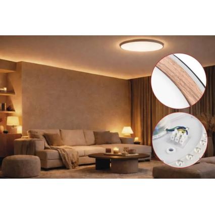 Dimmelhető mennyezeti lámpatest ILVI LED/45W/230V 2700–6500K, átmérő 50 cm, fekete/bézs + távirányító