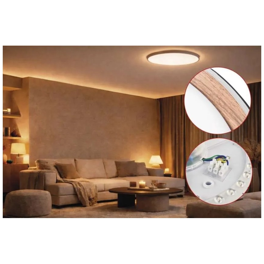 Dimmelhető mennyezeti lámpatest ILVI LED/45W/230V 2700–6500K, átmérő 50 cm, fekete/bézs + távirányító
