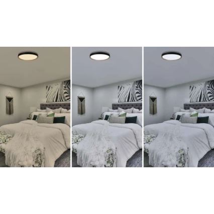 Dimmelhető mennyezeti lámpatest ILVI LED/45W/230V 2700–6500K, átmérő 50 cm, fekete/bézs + távirányító