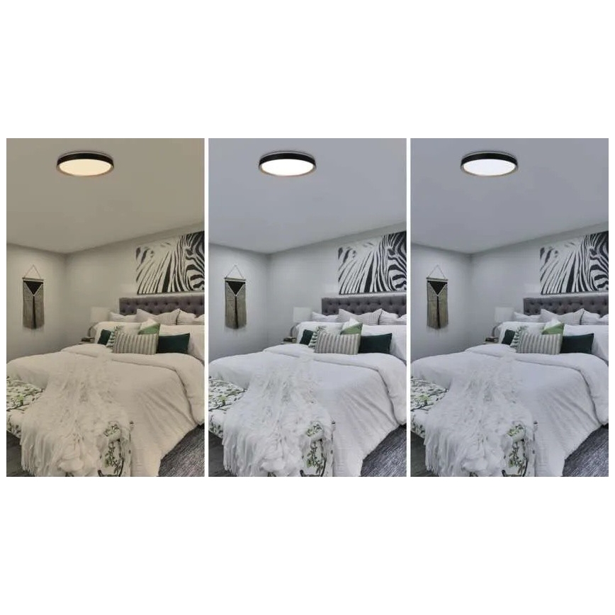 Dimmelhető mennyezeti lámpatest ILVI LED/45W/230V 2700–6500K, átmérő 50 cm, fekete/bézs + távirányító