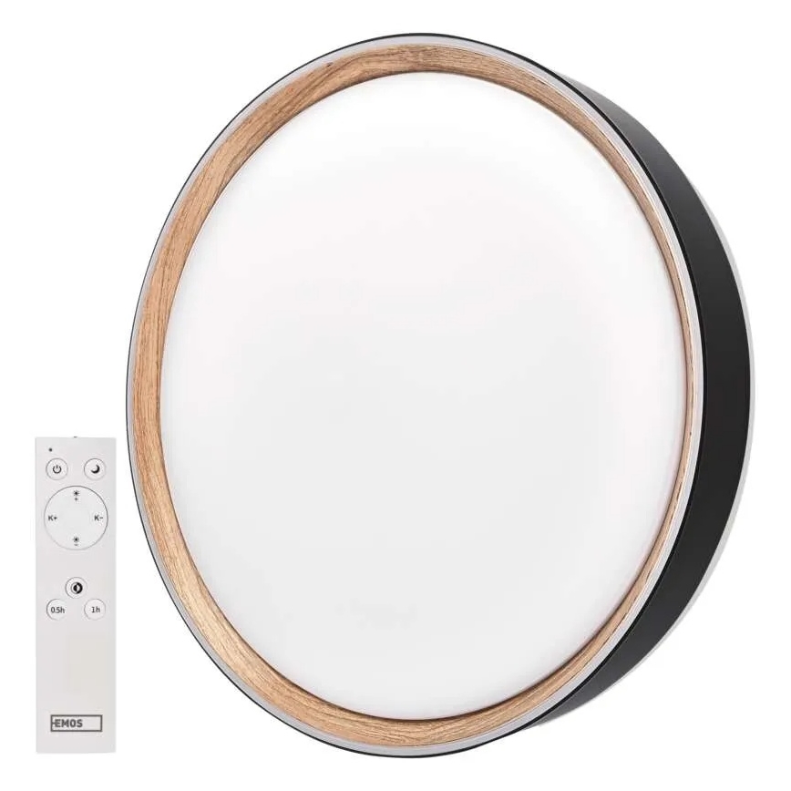 Dimmelhető mennyezeti lámpatest ILVI LED/45W/230V 2700–6500K, átmérő 50 cm, fekete/bézs + távirányító