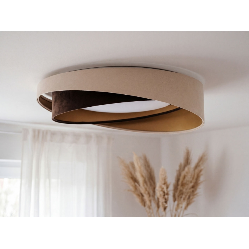 LED dimmelhető mennyezeti lámpa SMART GALAXY MODERN LED/24W/230V 3000-6500K átm. 55 cm bézs/barna/arany + távirányító
