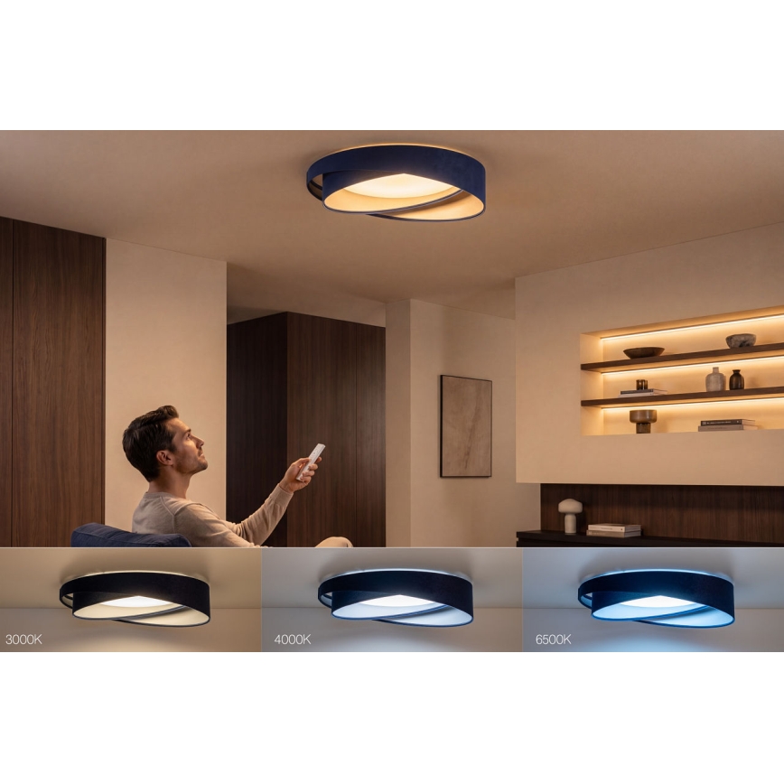 LED dimmelhető mennyezeti lámpa SMART GALAXY MODERN LED/24W/230V 3000-6500K átm. 55 cm kék/ezüst + távirányító