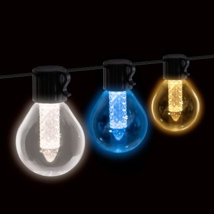 Napelemes, fényerőszabályozható LED fényfüzér 15xLED/1,5W/3,7/5V 2700-10000K 2200 mAh 9 m IP65 fekete + távirányító