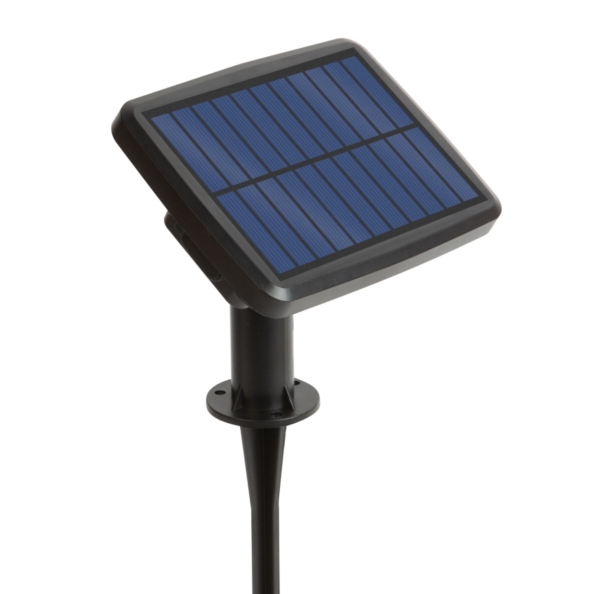Napelemes, fényerőszabályozható LED fényfüzér 15xLED/1,5W/3,7/5V 2700-10000K 2200 mAh 9 m IP65 fekete + távirányító