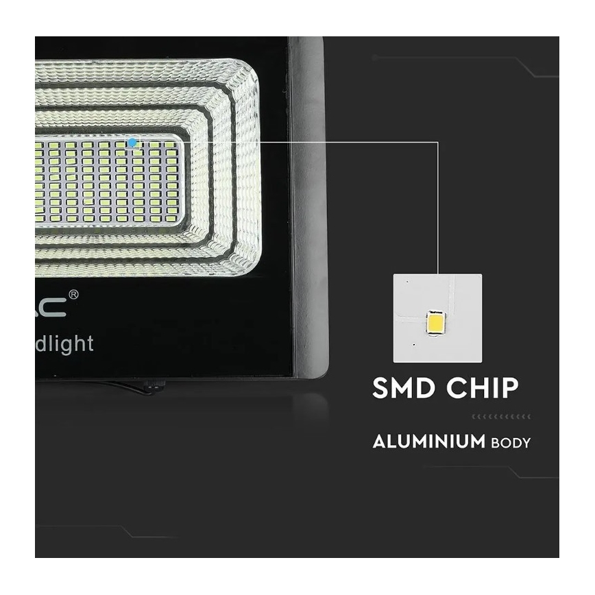 LED Dimmelhető napelemes reflektor LED/20W/6,4V 4000K IP65 10000 mAh + távirányítás