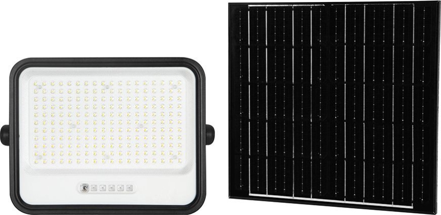 LED dimmelhető napelemes reflektor LED/400W/3,2V 2000-8000K IP65 20000 mAh fekete + távirányító