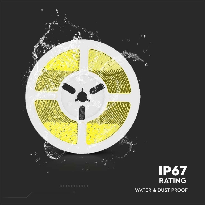 LED Dimmelhető napelemes szalag LED/1,2W/3,7V 4000K IP67 5m + távirányítás